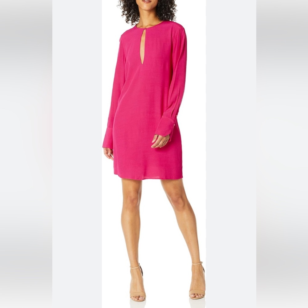 NWT Equipment Carmine Pink Woven Crepe Bonnie Tunic Dress Women Size M